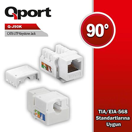 QPORT Q-J90K  CAT6 90 DERE KEYSTONE JACK